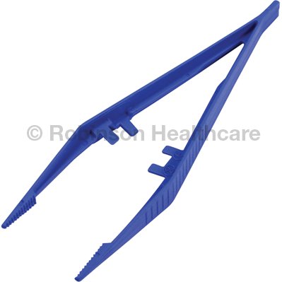 Instrapac Plastic Forcep - single use (Blue) 13cm - Robinsons