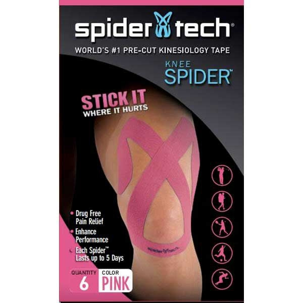 Spidertech Precut Kinesio Tape Upper Knee 6 Pack Pink - Spidertech