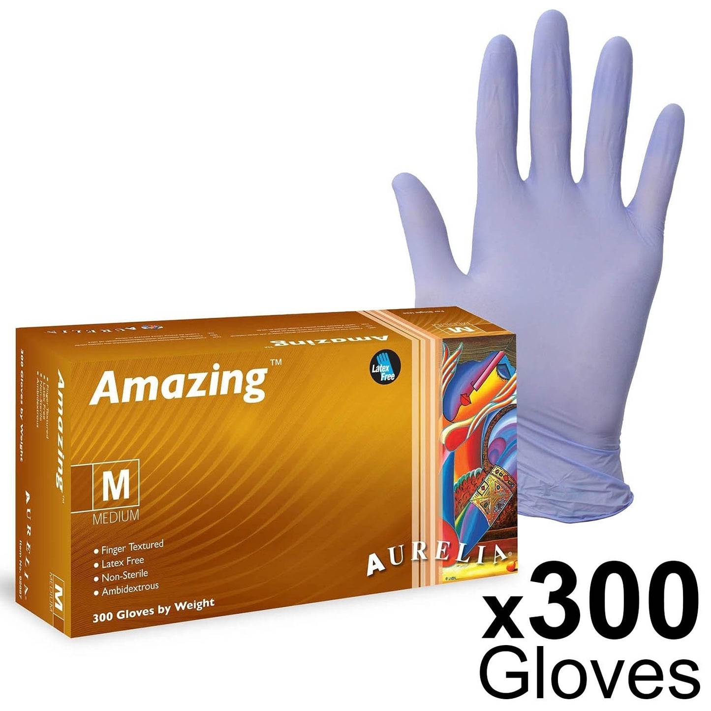 Amazing Aurelia Nitrile Powder-Free Examination Gloves - Box of 300