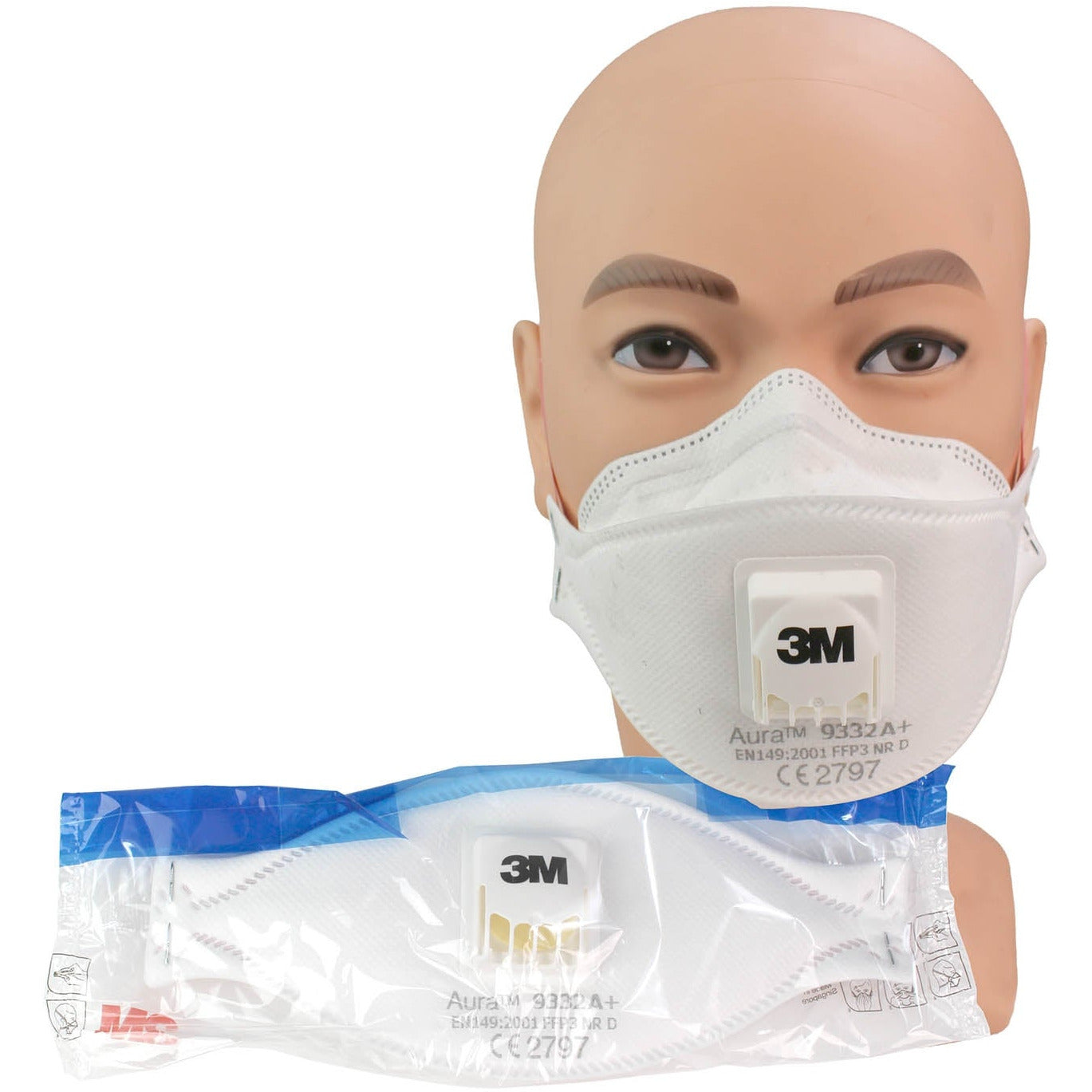 3M™ Aura™ 9332+ (A) FFP3 Valved Respirator Face Mask – Medisave UK