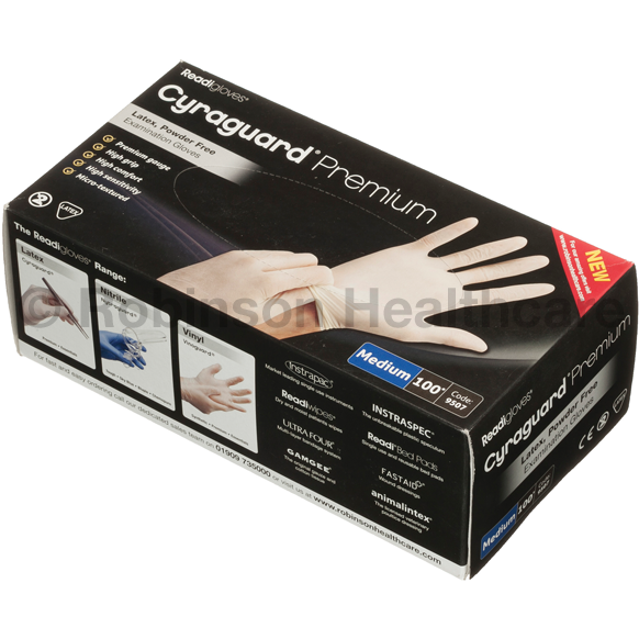 Readigloves Cyraguard Premium Powder-Free Latex Gloves - Large x 100 - Robinsons