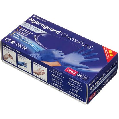 Nytraguard ChemoPure Nitrile Gloves Small x100 [CAT III PPE Certified] - Robinsons