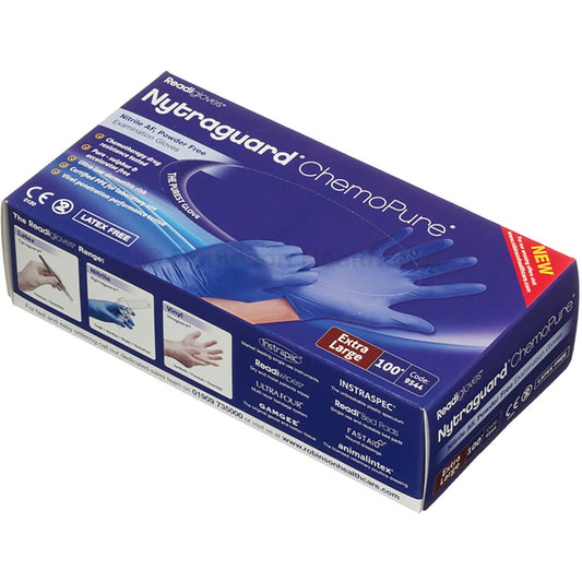 Nytraguard ChemoPure Nitrile Gloves - Extra Large - x100 - Robinsons