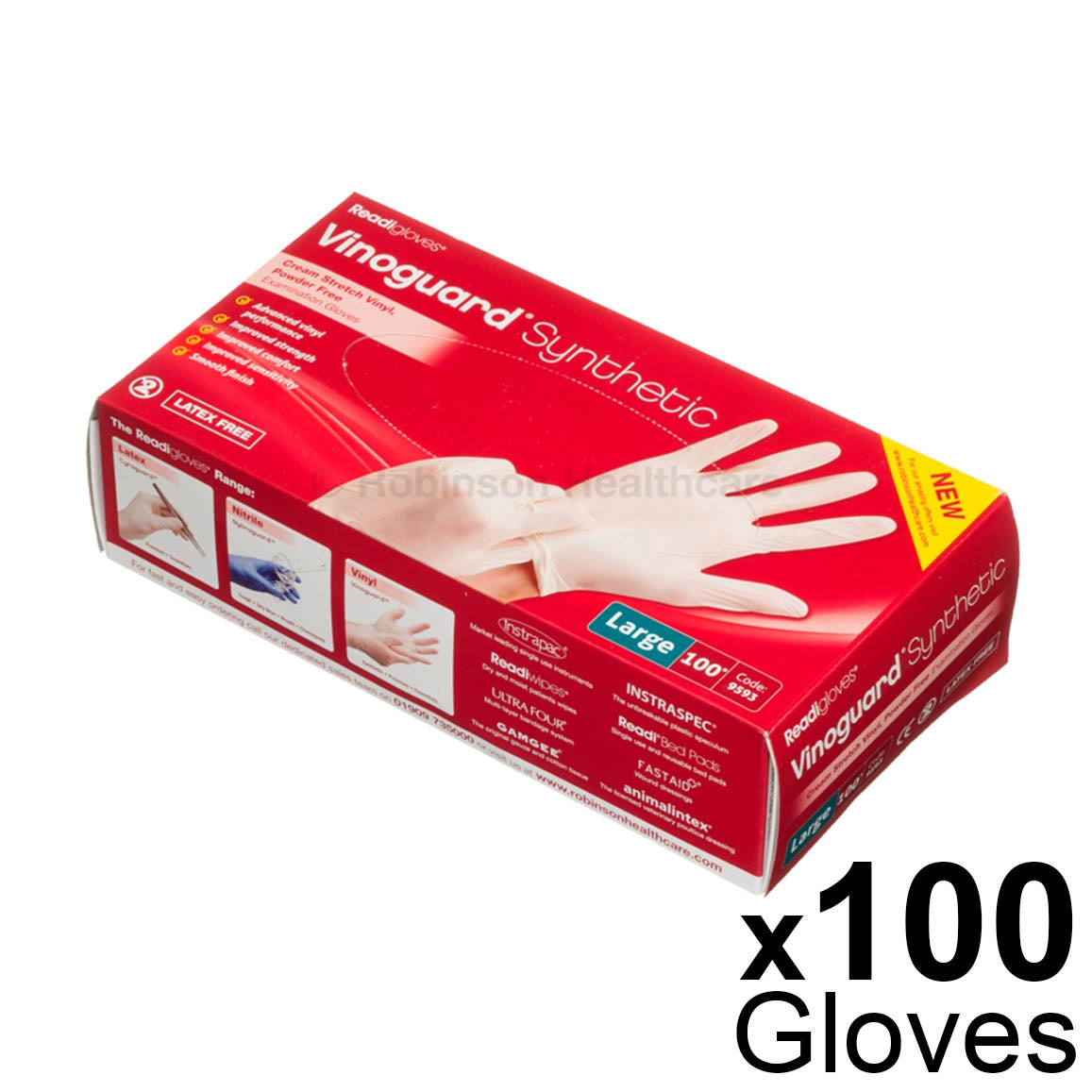 Vinoguard Synthetic Stretch Vinyl Gloves x 100 - Extra Large - Robinsons
