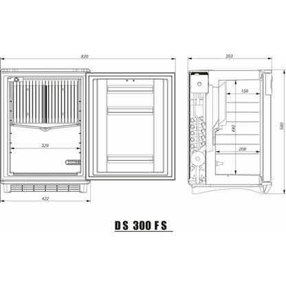 DS300 Free Standing Mini Fridge - White - 28L - Dometic