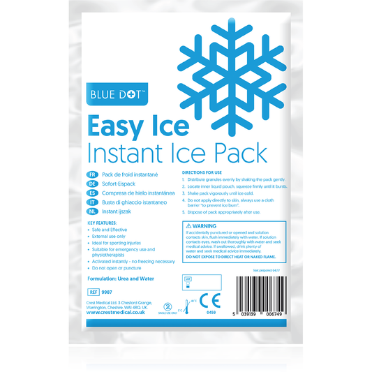 Blue Dot Easy Ice SMALL Multi-Language Instant Ice Pack 19cm x 13cm (Each)