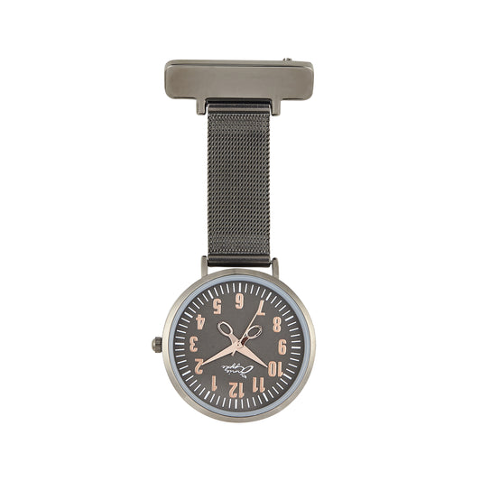 Annie Apple Nurses Fob Watch - Aurora - Rose Gold/Gunmetal - Mesh - 35mm - Annie Apple