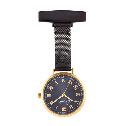 Annie Apple Nurses Fob Watch - Meraki - Gold/Gunmetal - Mesh - 35mm - Annie Apple