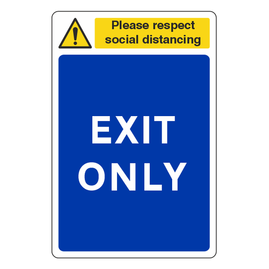 Respect Social Distancing - Exit Only Sign - Medisigns