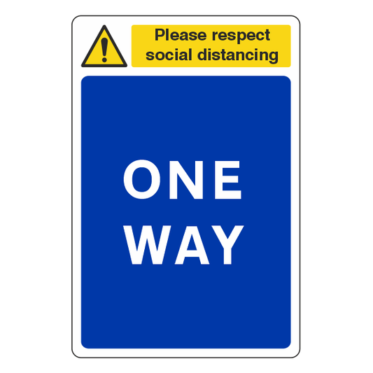Respect Social Distancing - One Way Sign - Medisigns