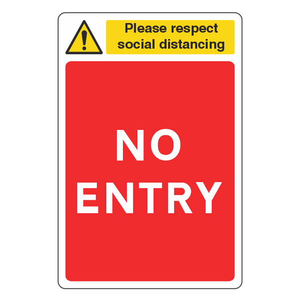 Respect Social Distancing - No Entry Sign - CLEARANCE – Medisave UK