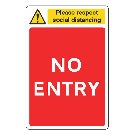 Respect Social Distancing - No Entry Sign - Medisigns