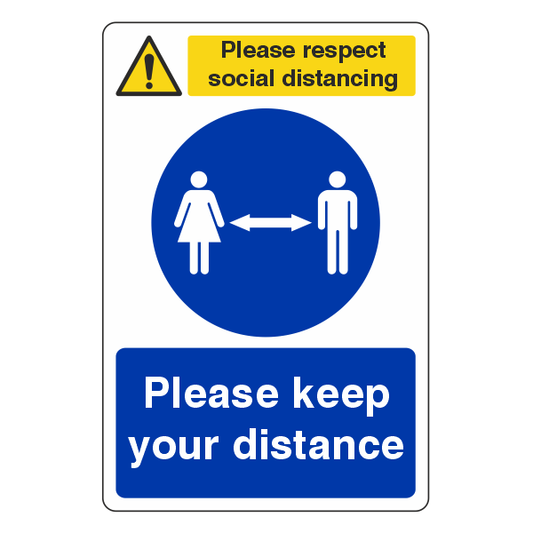 Respect Social Distancing - Keep Your Distance Sign - Medisigns
