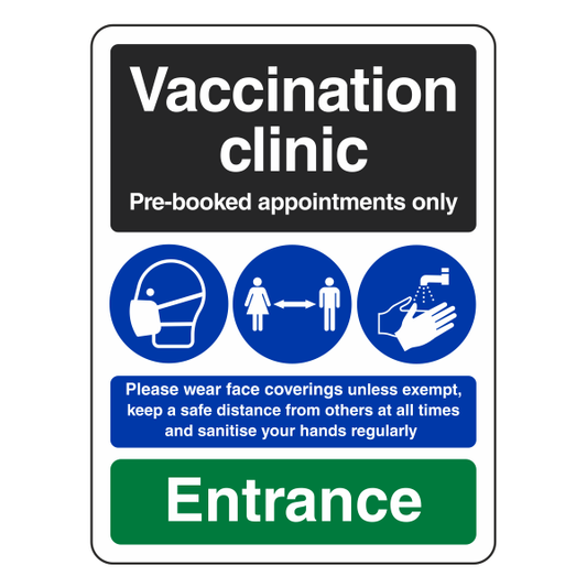 Vaccination Clinic - Entrance Sign - Medisigns