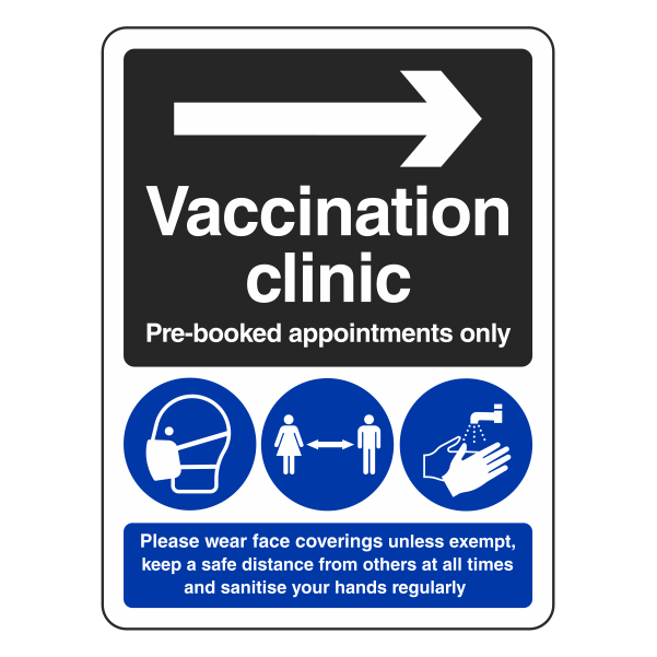 Vaccination Clinic - Arrow Right Sign - Medisigns