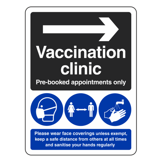 Vaccination Clinic - Arrow Right Sign - Medisigns