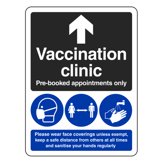 Vaccination Clinic - Arrow Ahead Sign - Medisigns