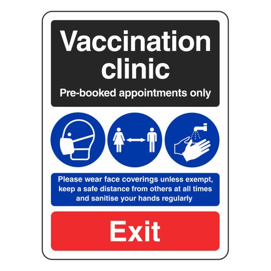 Vaccination Clinic - Exit Sign - Medisigns