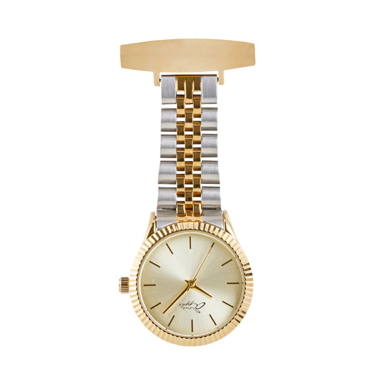 Annie Apple Nurses Fob Watch - Callista - Gold/Silver - Link - 35mm - Annie Apple