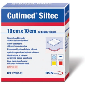 Cutimed Siltec L Dressing 10cm x 10cm Pack of 10