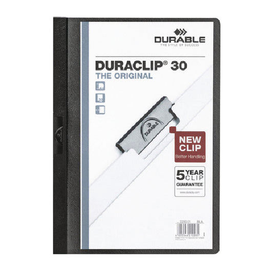 Duraclip File A4 3mm Black Pk25 2200 - Duraclip