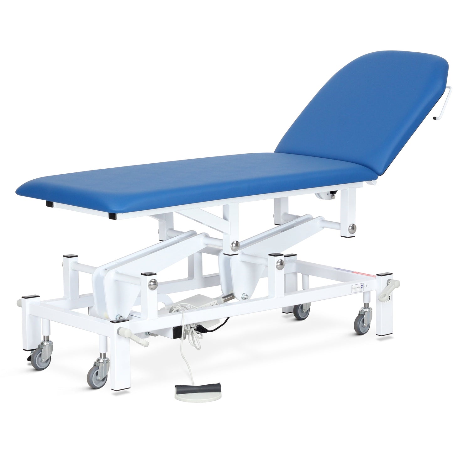 Two Section Examination / Treatment Couch - Variable Height - Electric - Footswitch - Vinyl - Bristol Blue - Bristol Maid