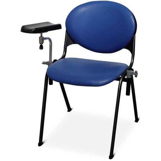 Three Section Examination / Treatment Couch - Phlebotomy Chair, Fixed Height, Vinyl, Bristol Blue - Bristol Maid