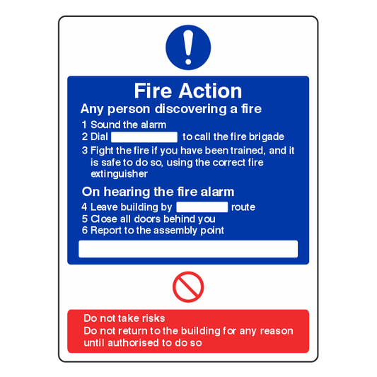 Fire Action Notice Sign - Discovering A Fire