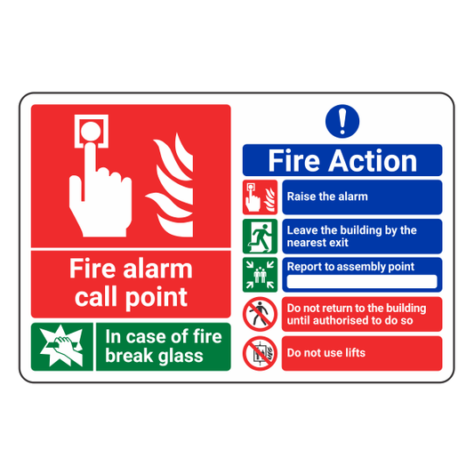 Fire Action Notice - Do Not Use Lifts Multi Sign