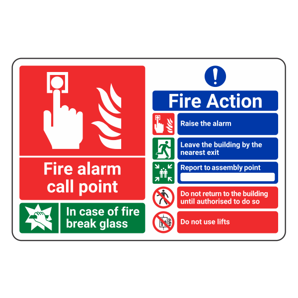 Fire Action Notice - Do Not Use Lifts Multi Sign - Medisigns