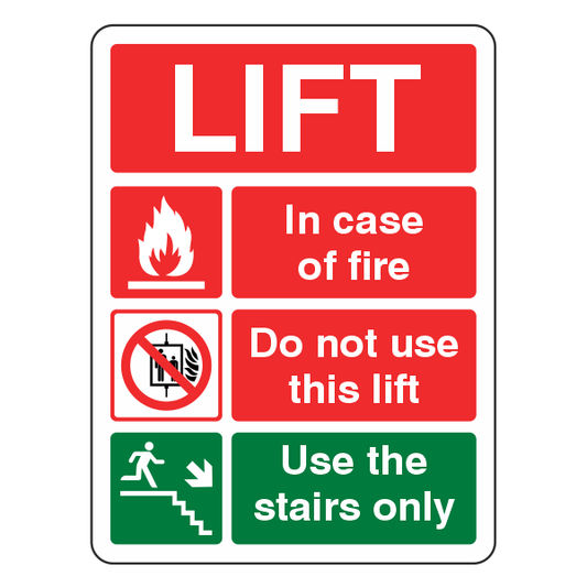 Lift Notice - Incase of Fire Do Not Use Sign