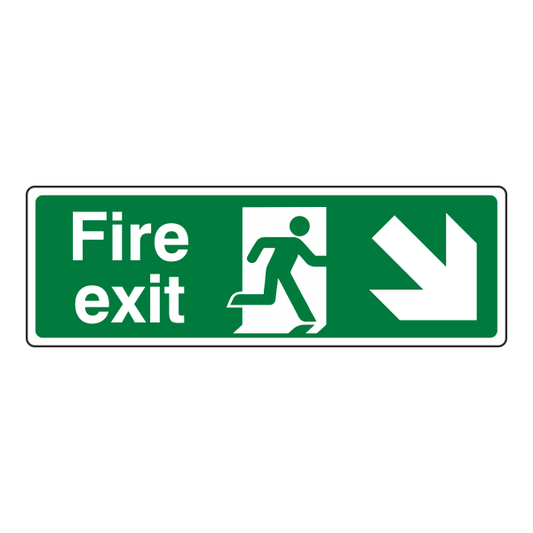 Fire Exit Sign - Arrow Down Right
