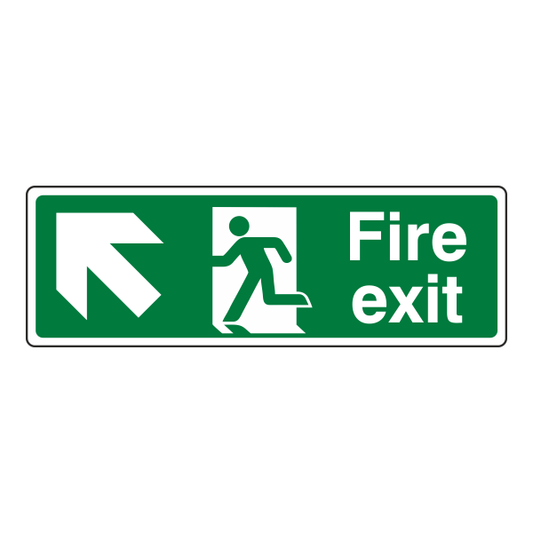 Fire Exit Sign - Arrow Up Left