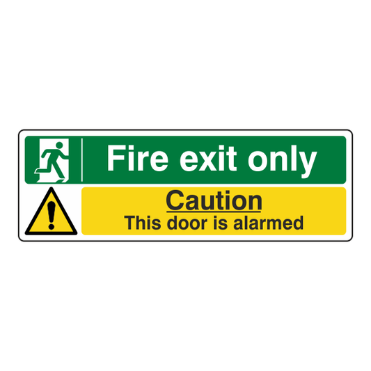 Fire Exit Sign - Door is Alarmed