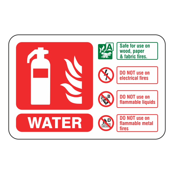 Fire Extinguisher Sign Landscape - Water - Medisigns