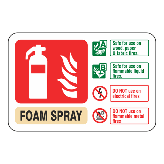 Fire Extinguisher Sign Landscape - Foam Spray - Medisigns