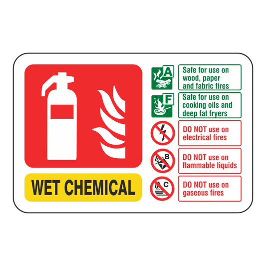 Fire Extinguisher Sign Landscape - Wet Chemical