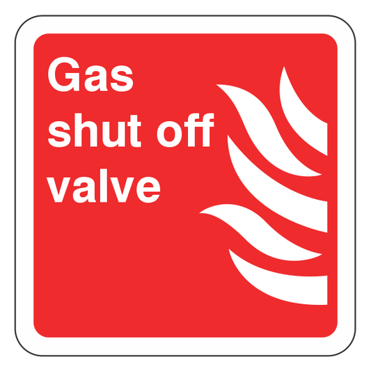Gas Shut Off Valve Sign - Medisigns