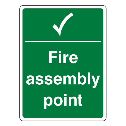 Fire Assembly Point Sign (Portrait Tick)
