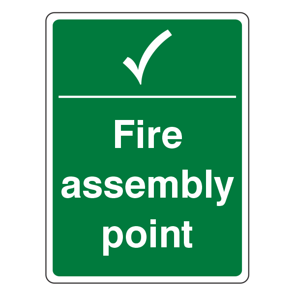 Fire Assembly Point Sign (Portrait Tick) - Medisigns