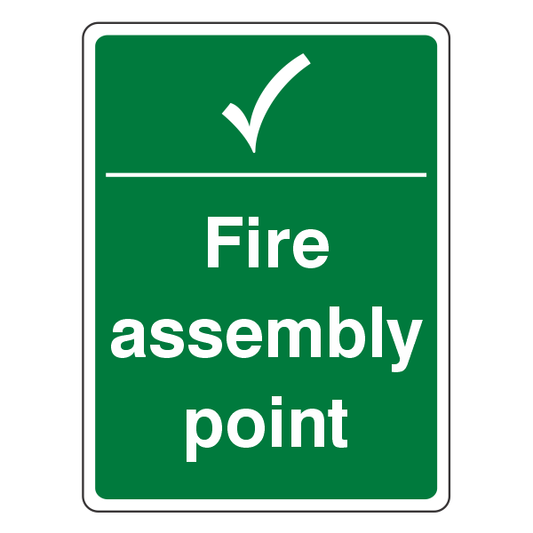 Fire Assembly Point Sign (Portrait Tick) - Medisigns