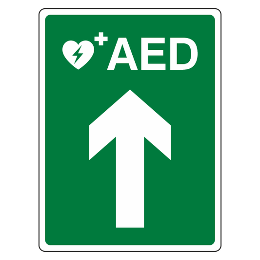 AED Arrow Ahead Sign