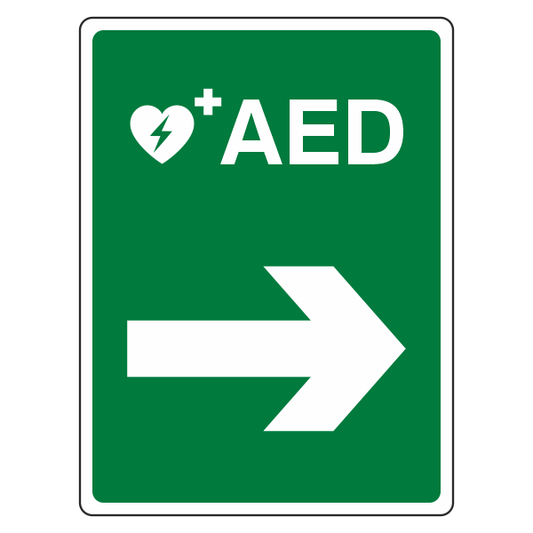 AED Arrow Right Sign