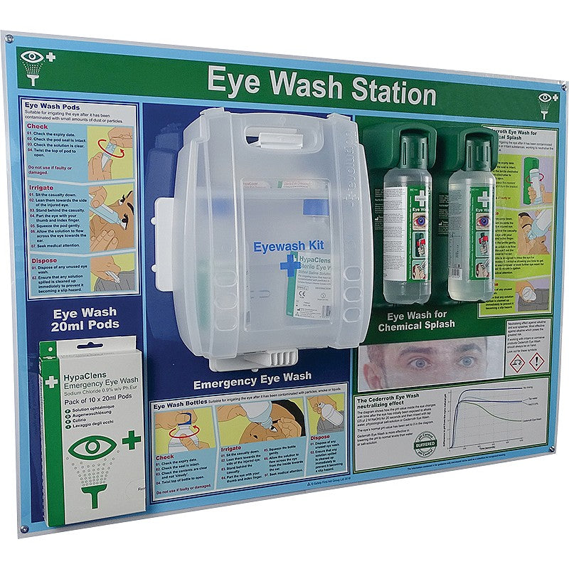 HypaClens 3 in 1 Eye Wash Station 84x59.5cm - Safety First Aid
