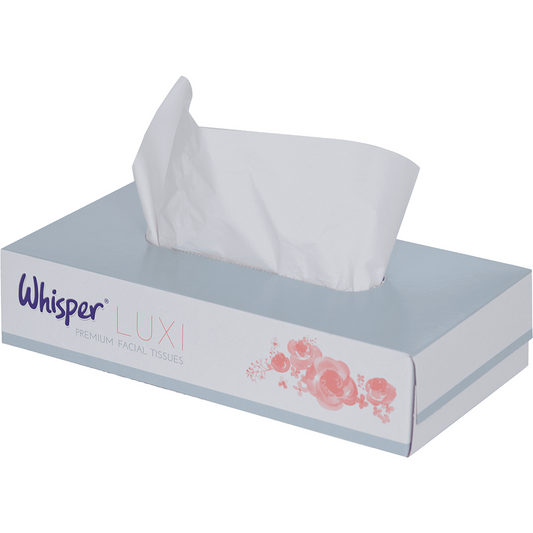 Whisper White Facial Tissues - 2ply - 100 sheets - Case of 36