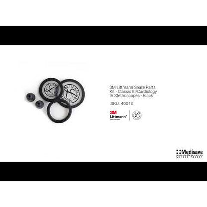 3M Littmann Spare Parts Kit - Classic III/Cardiology IV/CORE Stethoscopes - Black