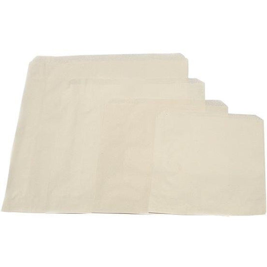 10x10" Sulphite Paper Bag Unstrung White x 100 - Bunzl Catering Supplies
