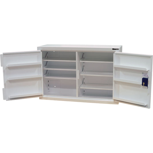 Controlled Drugs Cabinet 600 X 900 X 300mm | 6 Shelves (Adjustable) 6 Door Shelves | Double Door | Warning Light