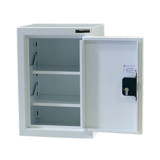 Controlled Drugs Cabinet 500 X 300 X 270mm | 2 Shelves (Adjustable) | Floor + Wall Fixing | R/H Hinge / Warning Light - HEC Cabinets