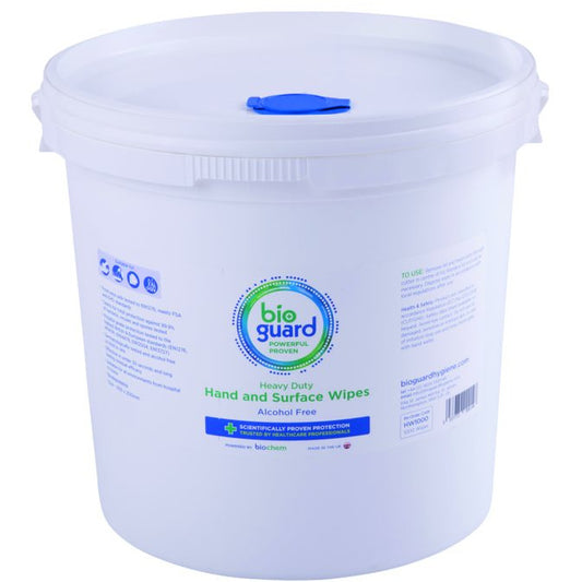 Heavy Duty Hand & Surface Wipes (Alcohol Free) - 1000 Wipes - Bioguard Hygiene